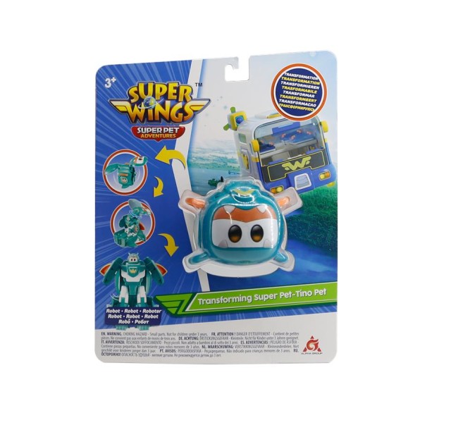 Ігрова фігурка-трансформер Super Wings Transforming Super Pet Тіно улюбленець (Tino pet)