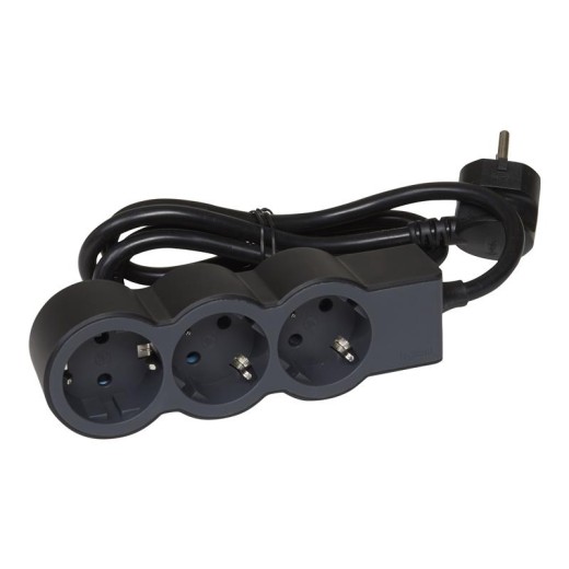 Подовжувач Legrand стандарт, 3хSchuko, 16А, 5м, чорний