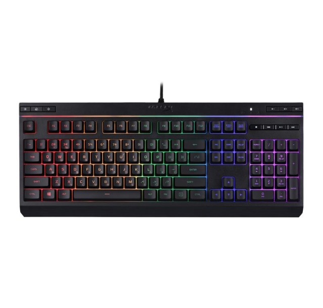 Клавіатура мембранна HyperX Alloy Core 114key, USB-A, EN/UK, RGB, чорний