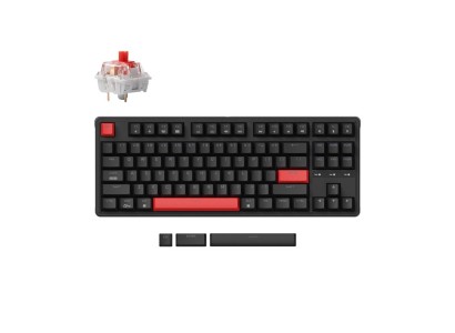 Клавіатура механічна Keychron C3 Pro 87Key, K pro Brown, USB-A, QMK, Hot-swap, EN/UKR, RGB, чорний