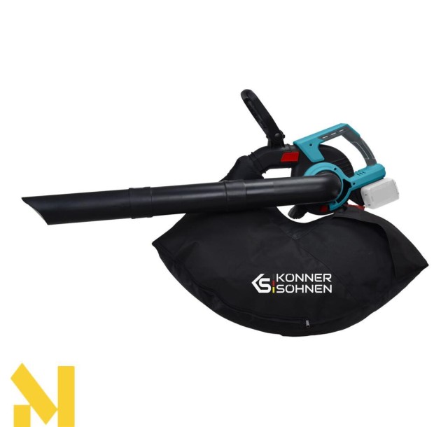 Повітродув-пилосос садовий акумуляторний Konner&Sohnen KS LBV-40V 40В безщітковий 16300об/хв 4 швидкості + турборежим 3.5кг