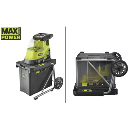 Подрібнювач садовий акумуляторний Max Power Ryobi RY36SHX40-0 36В 40мм 55л 18кг (без АКБ та ЗУ) фреза низькошумний