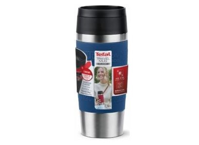 Термочашка Tefal Travel Mug Classic, 360мл, нержавіюча сталь, синій