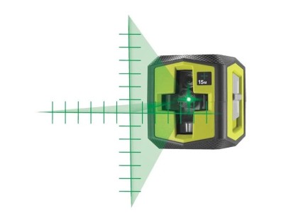 Нівелір лазерний Ryobi RBCLLG2 до 15м ±0.5мм перехресний зелений промінь 2хАА 0.4кг