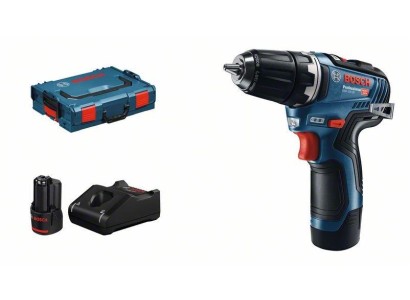 Шурупокрут-дриль акумуляторний Bosch GSR 12V-35 безщітковий 12 2x3.0А·год 35Нм 460·1750об·хв 0.75кг AutoLock L-BOXX 102