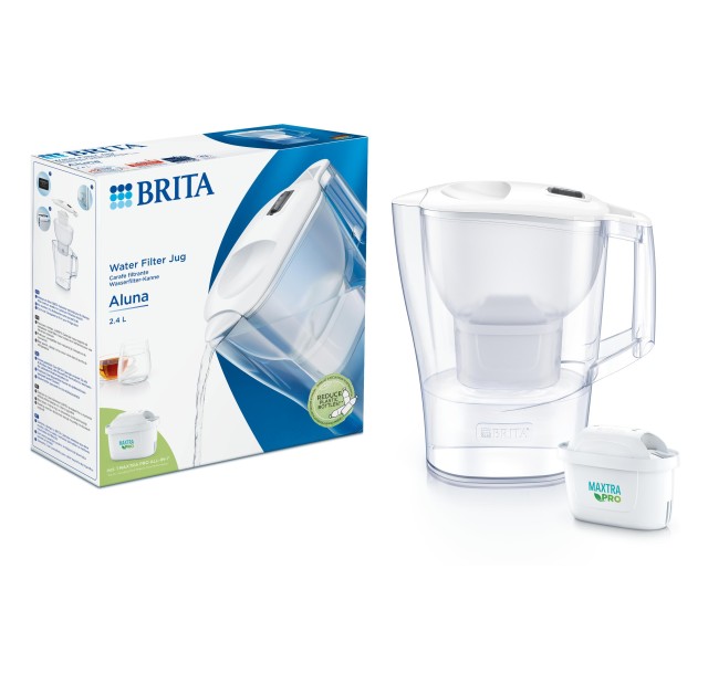 Фільтр-глечик Brita Aluna Memo MXPro 2.4л (1.4л очищеної води) з фільтр-картриджем, білий