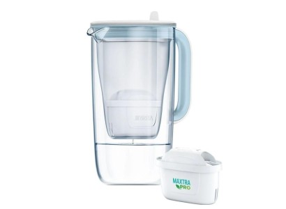 Фільтр-глечик Brita Glass Jug One скляний 2.5л (1.7л очищеної води) з фільтр-картриджем, синій