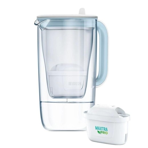 Фільтр-глечик Brita Glass Jug One скляний 2.5л (1.7л очищеної води) з фільтр-картриджем, синій