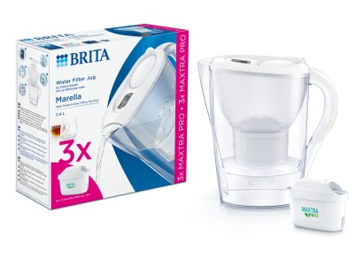 Фільтр-глечик Brita Marella Memo MXPro 2.4л (1.4л очищеної води) з фільтр-картриджем 3шт, білий