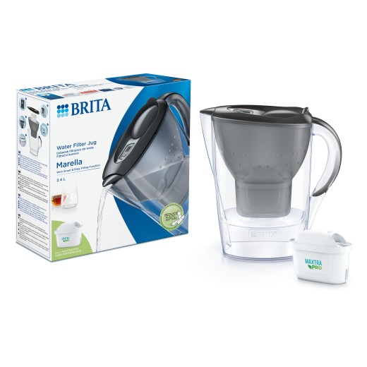 Фільтр-глечик Brita Marella Memo MXPro 2.4л (1.4л очищеної води) з фільтр-картриджем, графіт