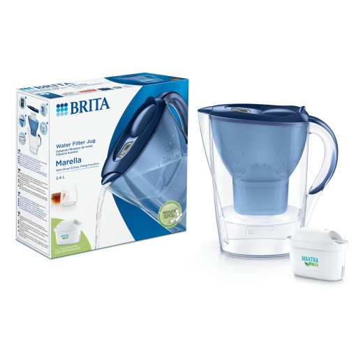 Фільтр-глечик Brita Marella Memo MXPro 2.4л (1.4л очищеної води) з фільтр-картриджем, синій