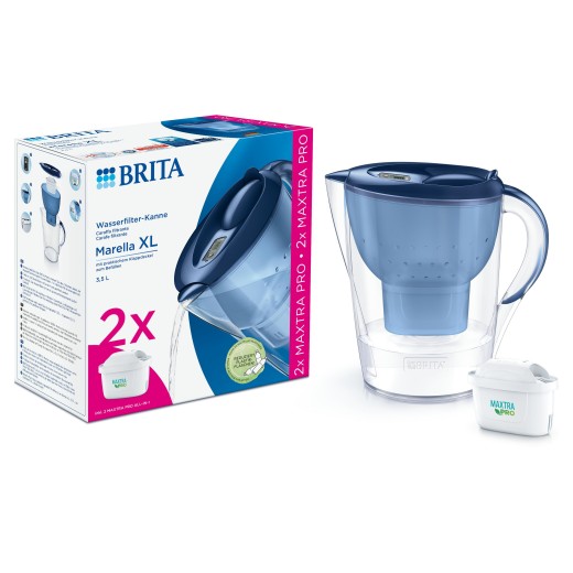 Фільтр-глечик Brita Marella XL Memo MXPro 3.5л (2л очищеної води) з фільтр-картриджем 2шт, синій