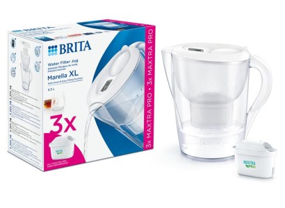 Фільтр-глечик Brita Marella XL Memo MXPro 3.5л (2л очищеної води) з фільтр-картриджем 3шт, білий