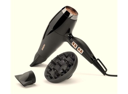 Фен Babyliss Air Power Pro, 2300Вт, 3 режими, дифузор, іоніз-я, хол. обдув, кераміка, чорно-рожевий