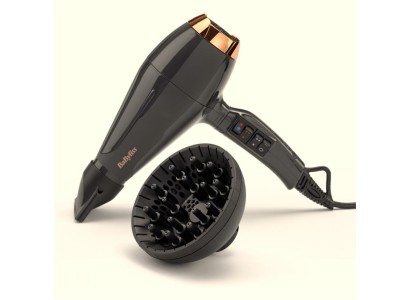 Фен Babyliss Air Pro, 2200Вт, 2 режими, дифузор, іоніз-я, хол. обдув, чорний