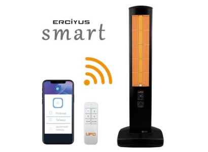 Інфрачервоний обігрівач UFO Erciyus Smart 2300 2.3 кВт, до 28 м2, колонного типу, IP24, мех. керування, пульт ДК, Wi-Fi