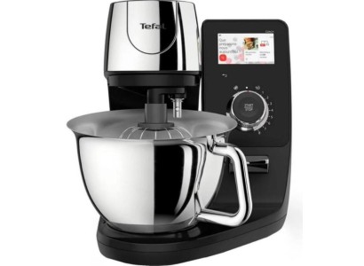 Кухонна машина Tefal I-Coach Touch, 1200Вт, чаша-метал, корпус-метал+пластик, дисплей, насадок-3, підкл. до смартфону, чорний