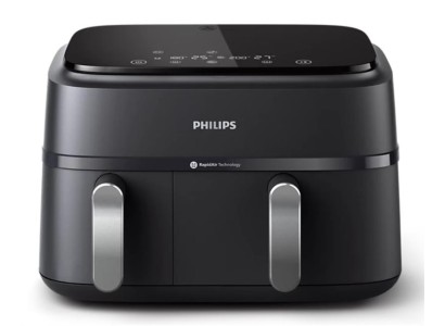 Мультипіч Philips Ovi Dual 2750Вт, чаша-6+3л, сенсорне управл., 2 контейнера,8 авто. Програм, пластик, чорний