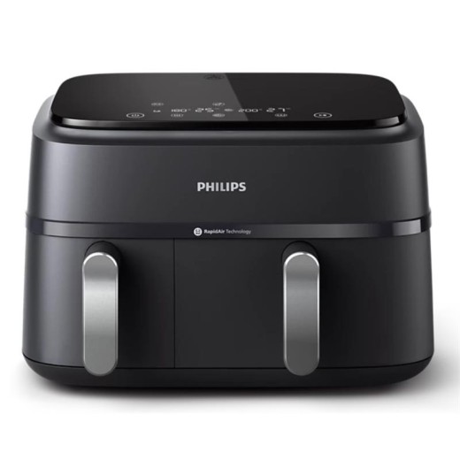 Мультипіч Philips Ovi Dual 2750Вт, чаша-6+3л, сенсорне управл., 2 контейнера,8 авто. Програм, пластик, чорний