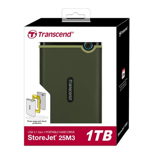 Портативний жорсткий диск Transcend 1TB USB 3.1 StoreJet 25M3 Зелений