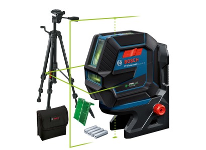 Нівелір лазерний Bosch GCL 2-50 G, до 15м, ±0.3мм/м, з штативом BT 150, тримачем RM 10, чохлом, мішенню, 0.58кг