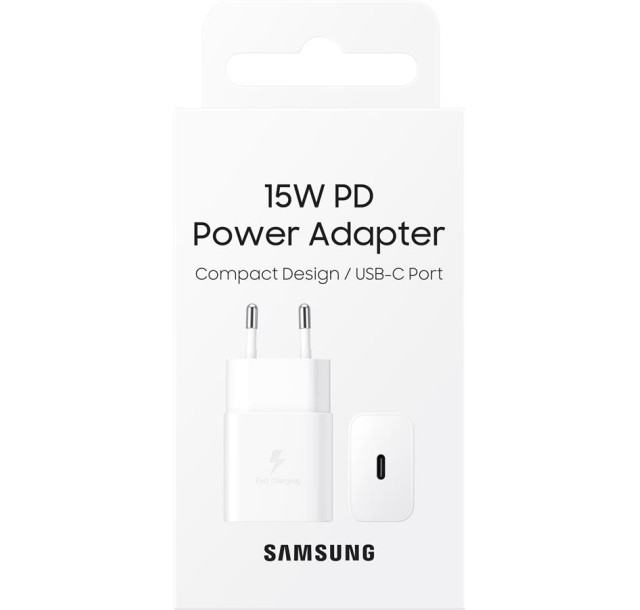 Зарядний пристрій мережевий Samsung 15Вт USB-С, білий
