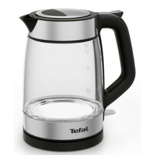 Електрочайник Tefal Glass Kettle 1.7л, скло, з підсвіткою, сріблясто-чорний