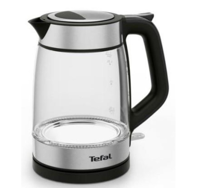 Електрочайник Tefal Glass Kettle 1.7л, скло, з підсвіткою, сріблясто-чорний