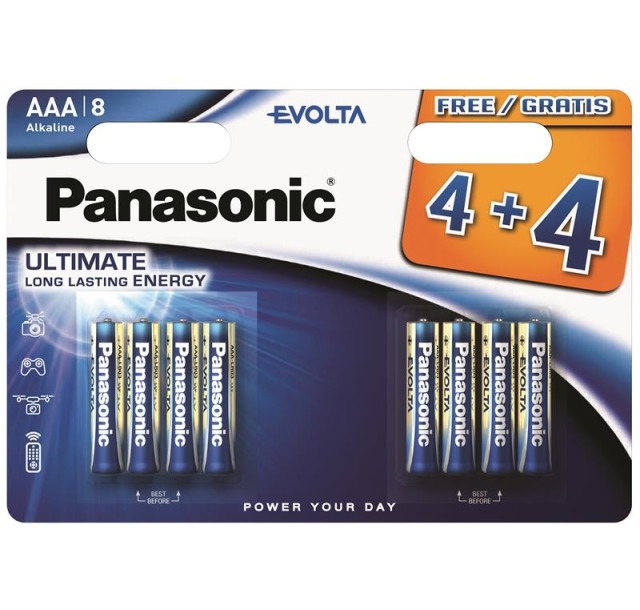 Батарейка Panasonic Evolta лужна AAA блістер, 8 шт.