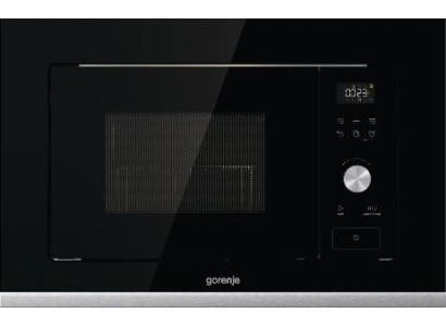 Мікрохвильова піч Gorenje вбудовувана, 20л, електр. управл., 800Вт, гриль, дисплей, чорний