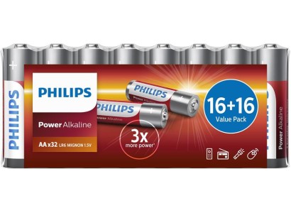 Батарейка Philips Power Alkaline AA лужна. плівка, 32 ш