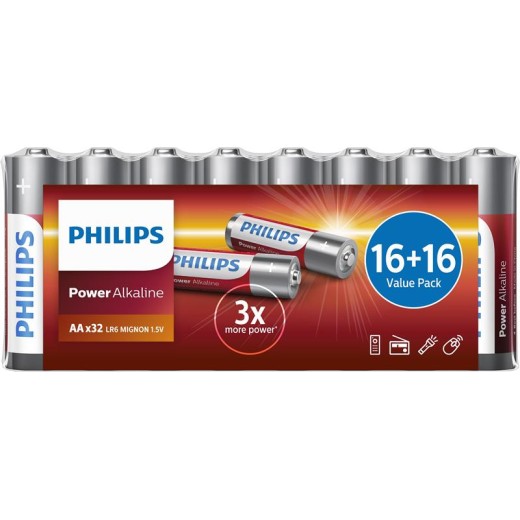 Батарейка Philips Power Alkaline AA лужна. плівка, 32 ш