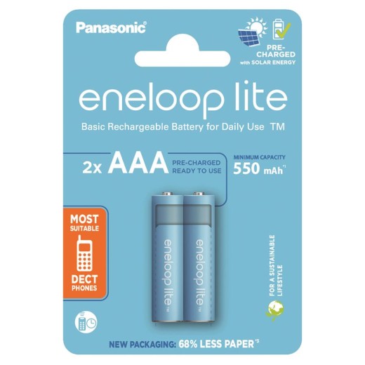 Акумулятор Panasonic Eneloop NI-MH  Lite AAA 550 мАг, 2 шт.