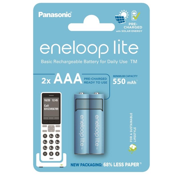 Акумулятор Panasonic Eneloop NI-MH  Lite AAA 550 мАг, 2 шт.