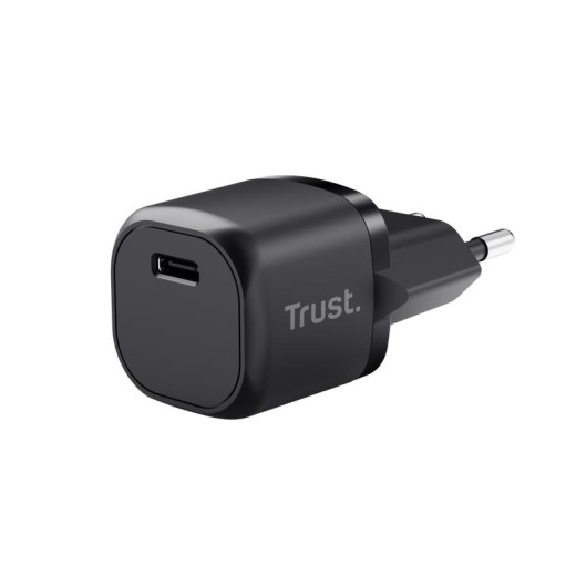 Зарядний пристрій мережевий Trust Maxo 20Вт, USB-C PD, чорний