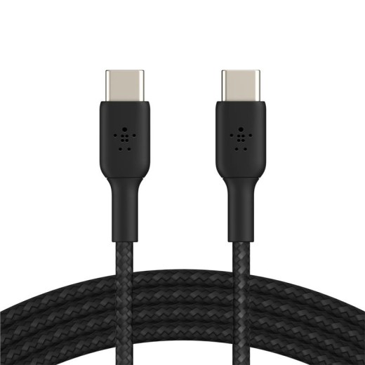 Кабель USB-C > USB-C заряджання/синхронізації Belkin 1м, 60Вт, Type-C, плетений, чорний