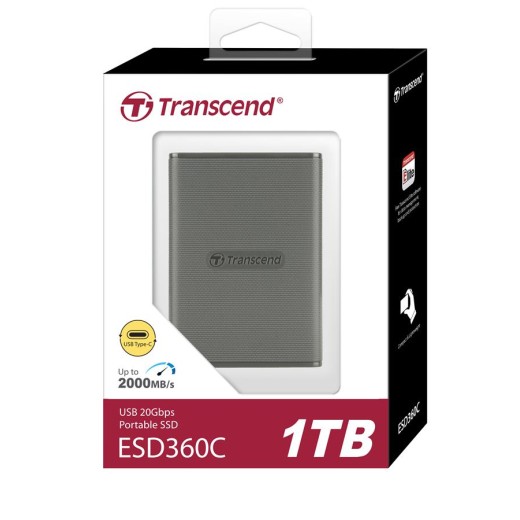 Портативний SSD Transcend 1TB USB 3.2 Gen 2x2 Type-C ESD360C Сірий