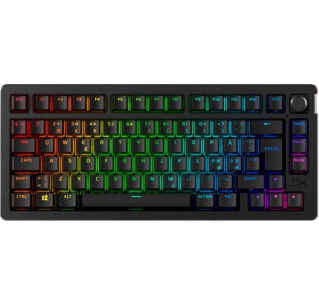 Клавіатура механічна HyperX Alloy Rise 75key, Red, USB-A/WL/BT, EN/UA, RGB, чорний