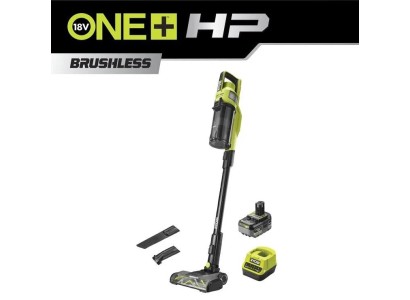 Пилосос акумуляторний Ryobi ONE+ HP RSV18X-1X40G 18В 1х4А·год 90Вт 20кПа контейнер 0.8л HEPA12 3.1кг