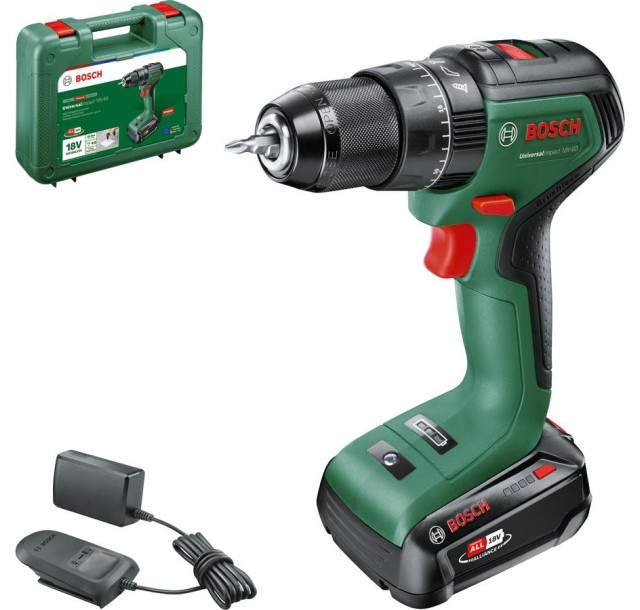 Шурупокрут-дриль акумуляторний Bosch UniversalImpact 18V-60 18В 1х2А·год 60Нм 0-500·0-1900об·хв кейс ЗП 1.3кг