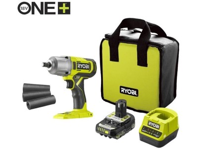 Гайковерт ударний акумуляторний Ryobi ONE+ RIW18-1C20SA3 18В АКБ 1х2А·год 2600об·хв 800Нм 1/2