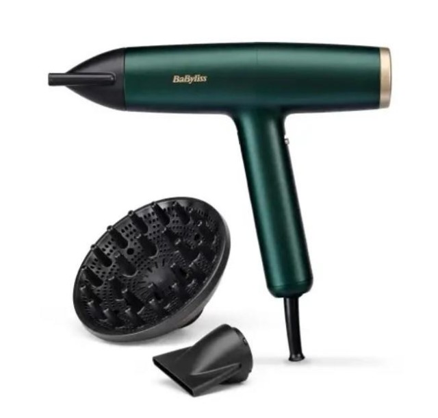 Фен Babyliss Air Power Pro, 1700Вт, 3 режими, дифузор, іоніз-я, хол. обдув, зелений