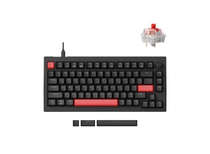 Клавіатура механічна Lemokey  X4 84Key, Keychron Brown, USB-A, QMK/VIA, Hot-Swap, EN/UKR, Red led, чорний