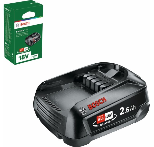 Акумулятор Bosch PBA, 18В, 2.5А·год, 0.3кг