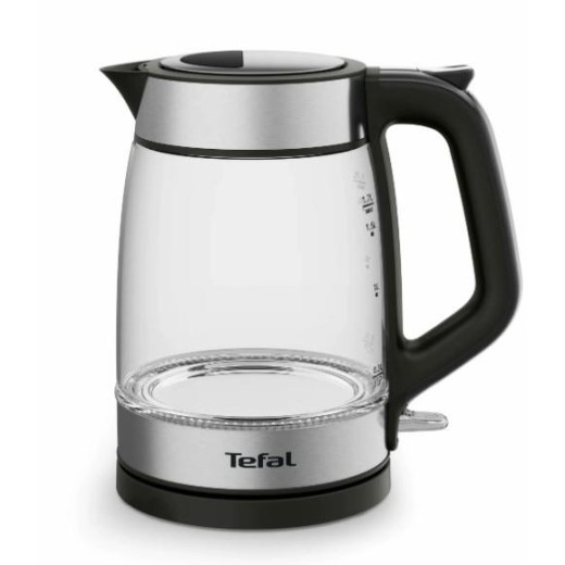 Електрочайник Tefal Glass Kettle 1.7л, скло, з підсвіткою, чорно-срібний