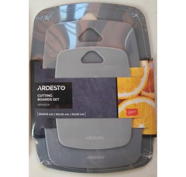 Набір дошок кухонних Ardesto Gemini, 3шт, 20.5x15см, 30x20см, 35x25см, пластик