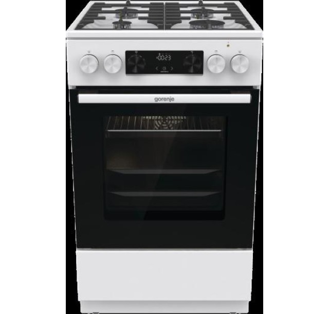 Плита Gorenje комбінована, 70л, 50x60см, дисплей, чавун, білий