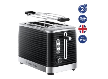 Тостер  Russell Hobbs Inspire 1050Вт, пластик, підігрів,разморозка, чорний