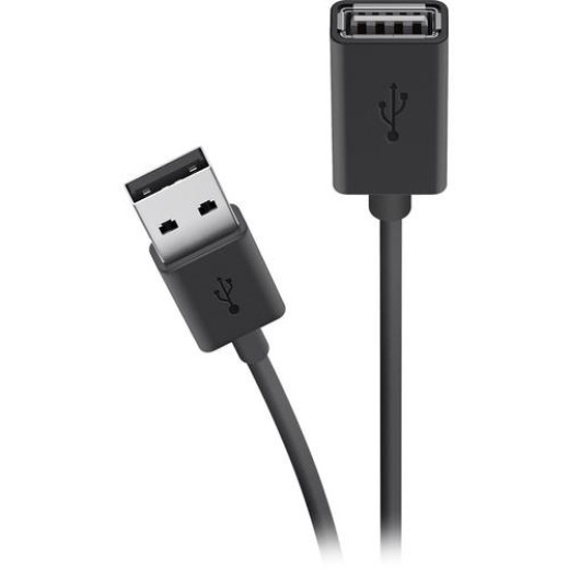 Кабель заряджання/синхронізації Belkin USB-A > USB-AF, 1.8м, чорний