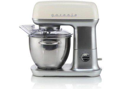 Кухонна машина Gorenje 1000Вт, чаша-метал, корпус-метал, насадок-4, сріблясто-бежевий